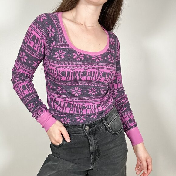 *PINK Purple & Black Long Sleeve Thermal - Picture 3 of 9